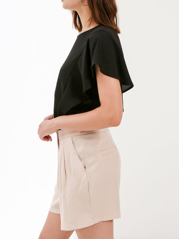 Beige High Rise Shorts - Shopmossrose